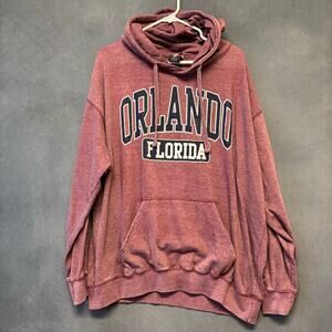 Orlando Florida Hoodie 2XL Vintage Look Isaac’s Designs Maroon Cozy Lightweight